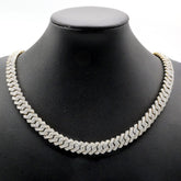 22" Men 10.3mm 10k Yellow Gold 22 CTW Diamond Snake Cuban Necklace